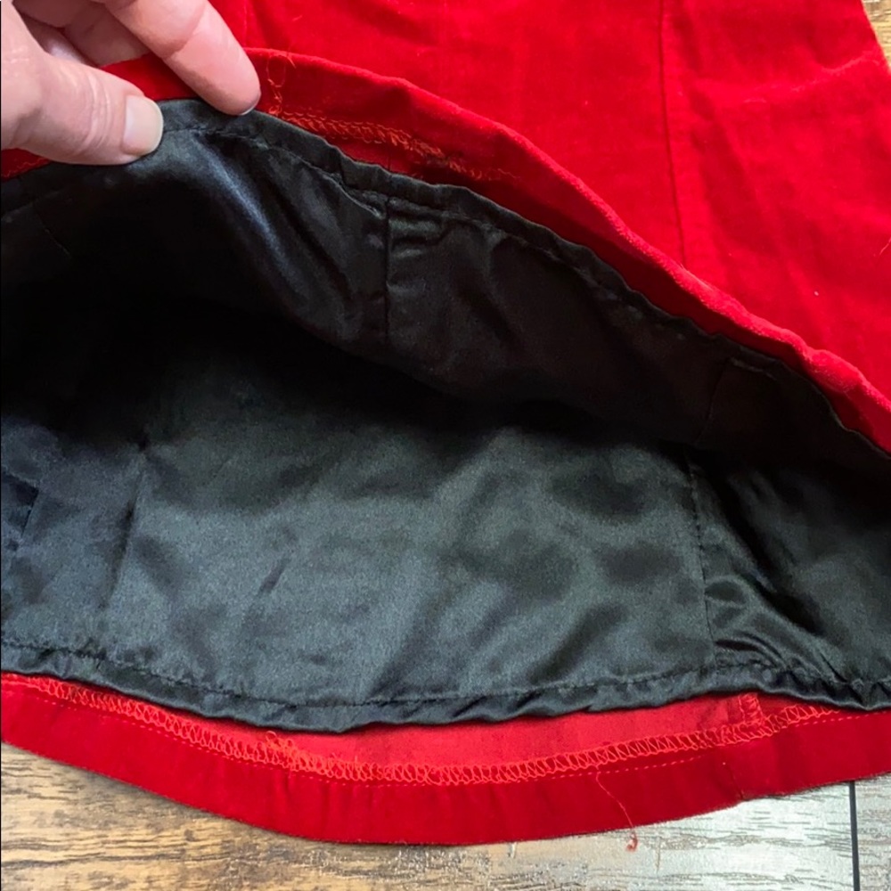 Izod red & black velvet formal dress with bloomers - Picture 8 of 8